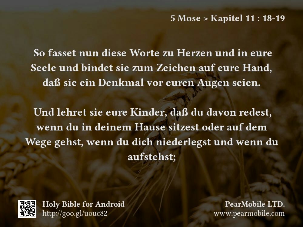 5 Mose, Kapitel 11:18-19